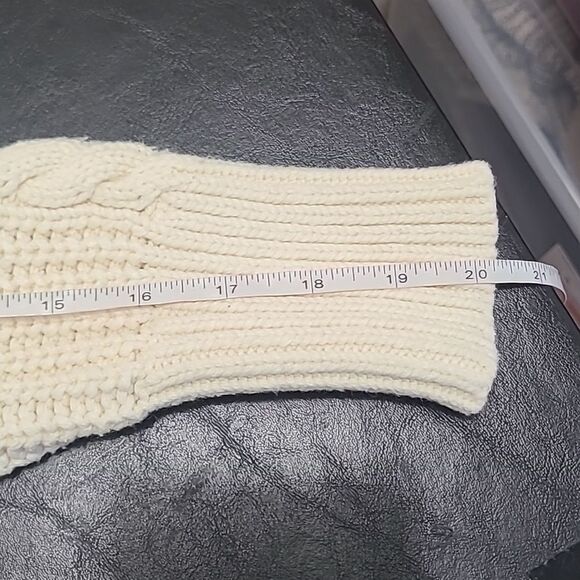 J. Crew Women's cream ivory cable knit sweater size L fringe winter casual prep - Picture 10 of 10